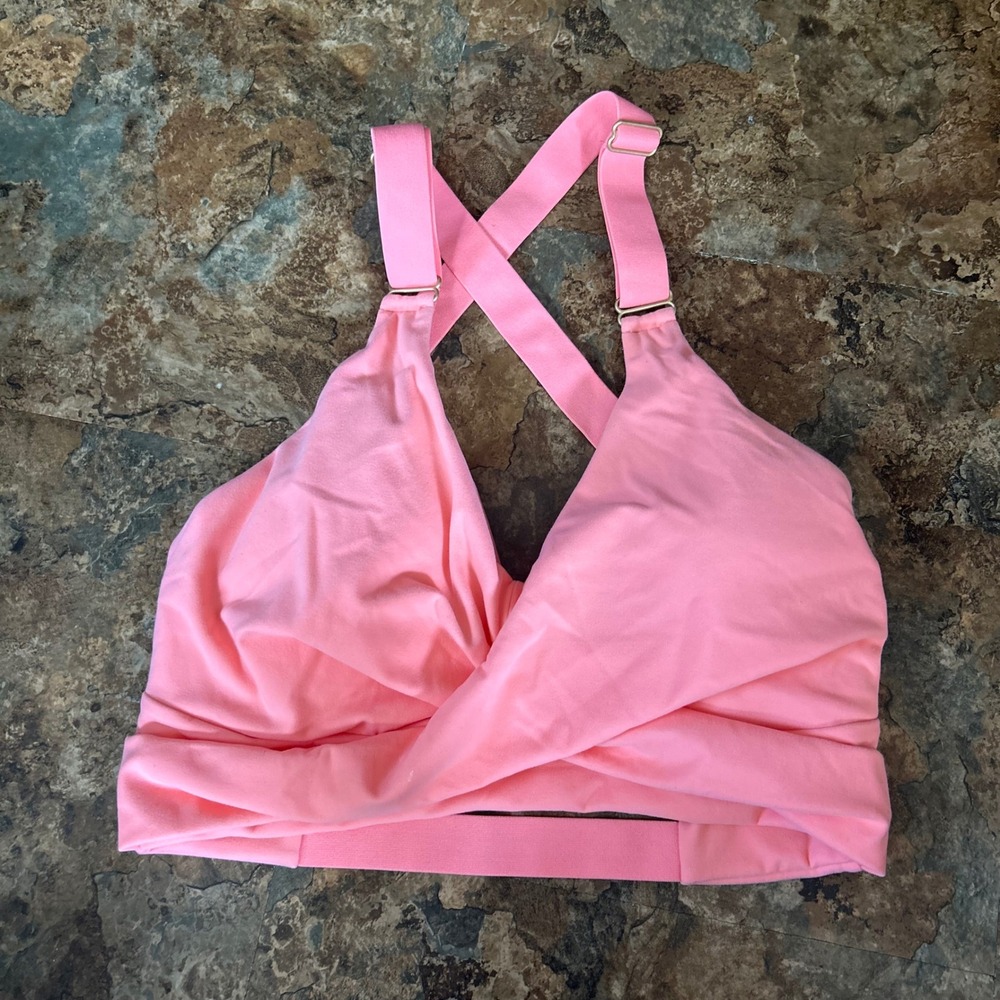 Buffbunny Collection Sports Bra Womens Size Medium Pink Crossback Strappy